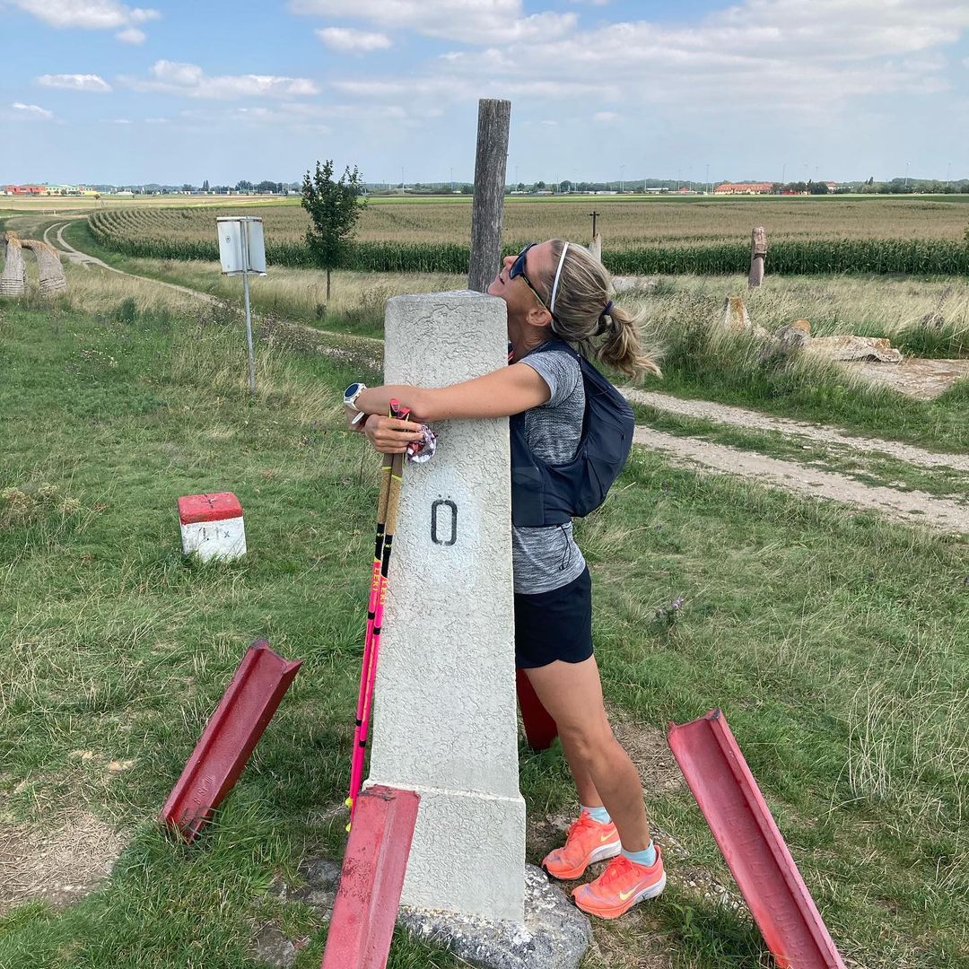 Eva am Ziel im Burgenland